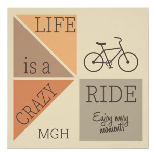 Póster Personalizado Monograma La vida es un viaje loco
