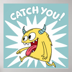 Póster Personalizado Monstruo Amarillo Corriendo - Atrápa