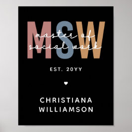 Póster Personalizado MSW Master en Obra Social Graduación