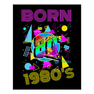 Póster Personalizado Nacido en los 80 Retro 80"s 