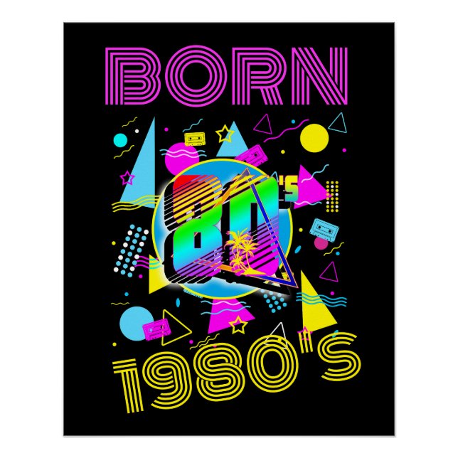 Póster Personalizado Nacido en los 80 Retro 80"s  (Anverso)