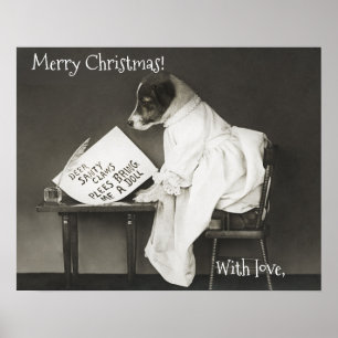Póster Personalizado Navidades de perros de clase cute Po