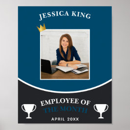Póster Personalizado Navy Blue Employee Of the Month Pict