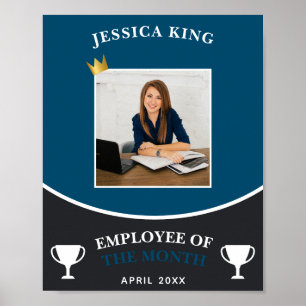 Póster Personalizado Navy Blue Employee Of the Month Pict