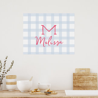 Póster Personalizado nombre personalizado inicial bebé az