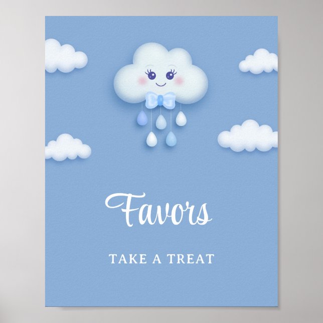 Póster Personalizado nubes blancas esponjosas nueve favor (Frente)