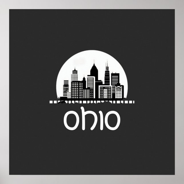 Póster Personalizado Ohio Skyline (Frente)
