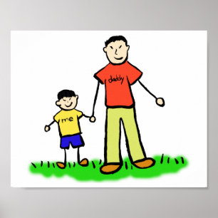Póster Personalizado padre e hijo Caracteres de familia P