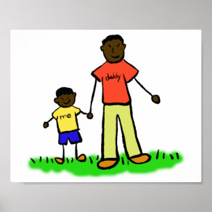 Póster Personalizado padre e hijo Caracteres de familia P