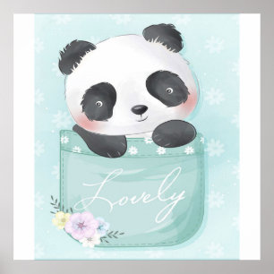 Póster Personalizado Panda   Cute Panda Está En Pocket