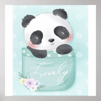 Póster Personalizado Panda | Cute Panda Está En Pocket