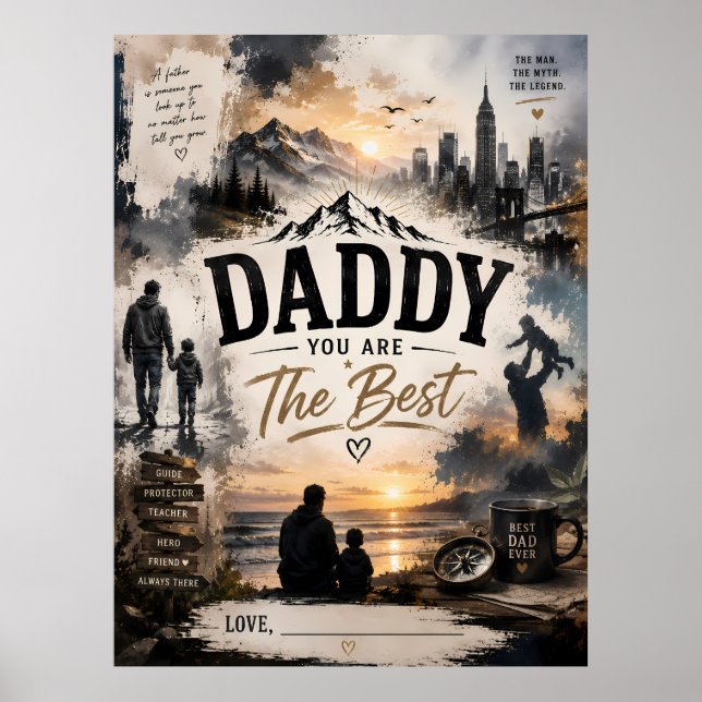 Póster personalizado Papá eres el mejor (Frente)