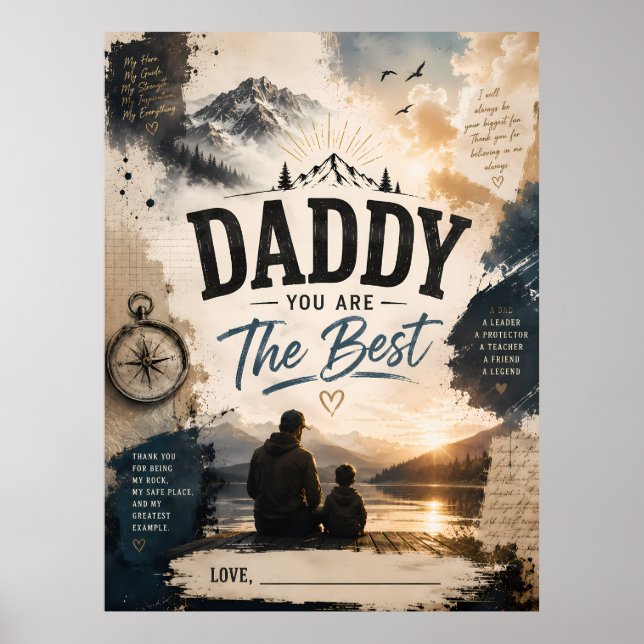 Póster personalizado Papá eres el mejor (Frente)