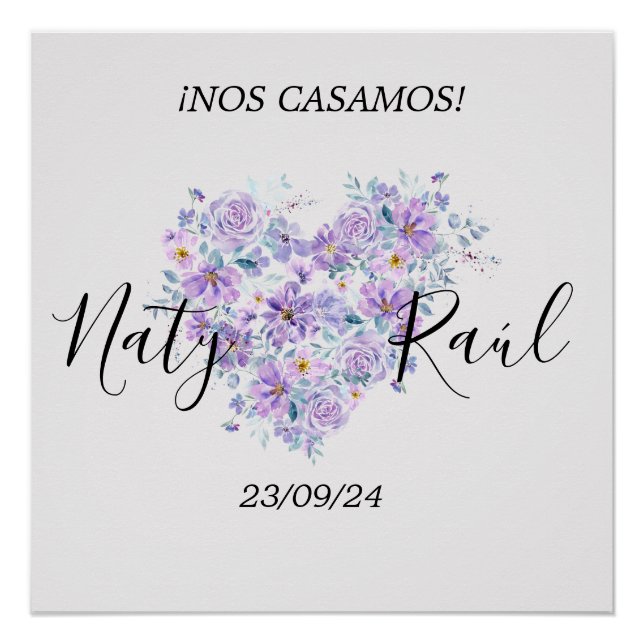 Póster Personalizado para Bodas  (Anverso)