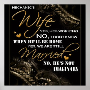 Póster Personalizado para la esposa de mi mecánico, casad