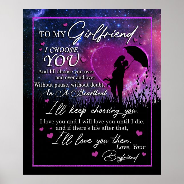 Póster Personalizado para mi chica amiga de BoyFriend (Frente)