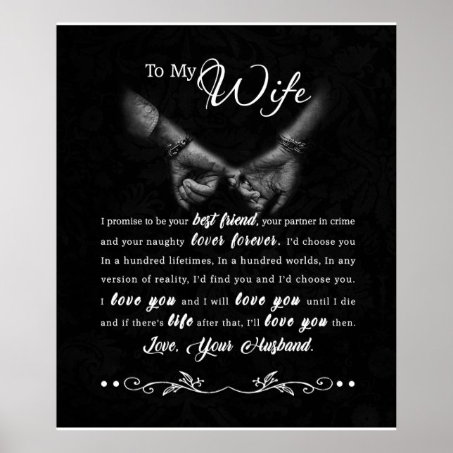 Póster Personalizado Para Mi Esposa (Frente)