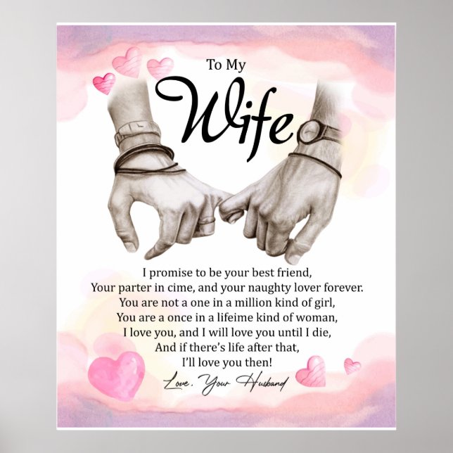 Póster Personalizado Para Mi Esposa (Frente)