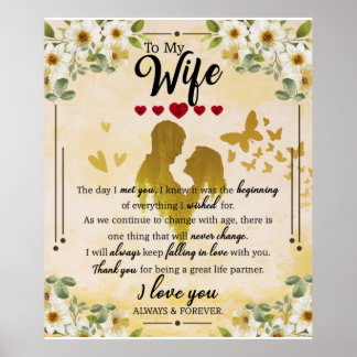 Póster Personalizado Para Mi Esposa
