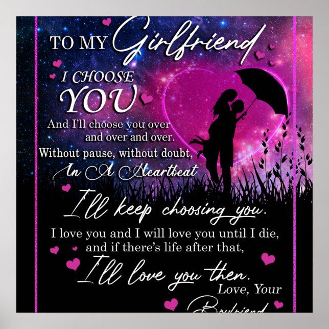 Póster Personalizado Para Mi Novia De Boyfrik (Frente)