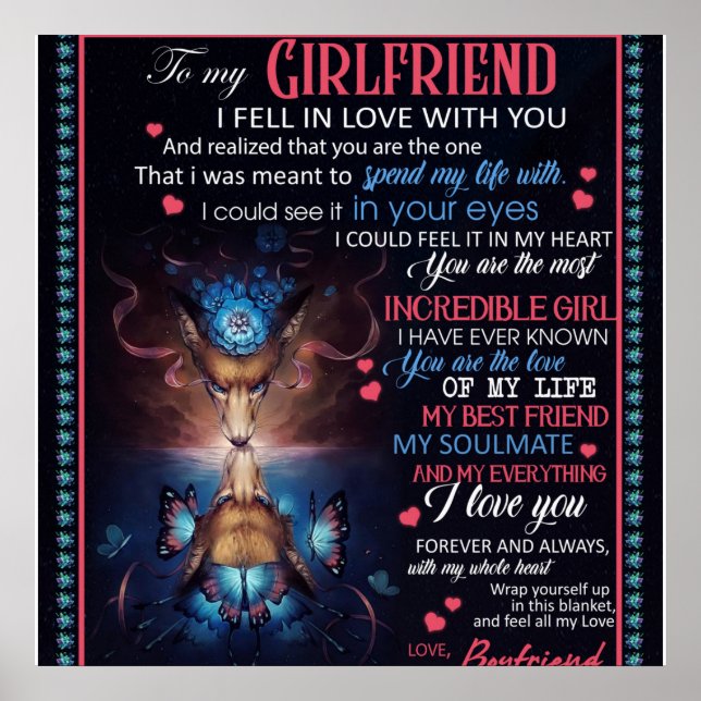 Póster Personalizado Para Mi Novia Wolf Blanket, (Frente)