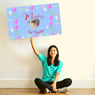 Póster Personalizado Pastel de conejo Adorable 1ª Pascua