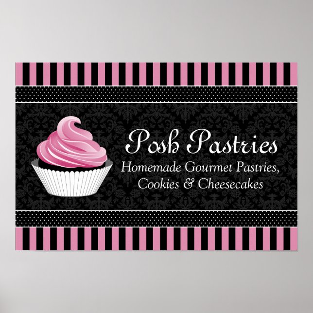 Póster PERSONALIZADO Pastel de panadería Poster de negoci (Frente)
