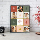 Póster Personalizado Pastel y Navidades de Oro 5 Collages<br><div class="desc">Celebra las vacaciones con estilo con nuestro Poster festivo. Un dinámico collage de 5 fotos brilla en pasteles y oro,  con árboles navideños y el mensaje edificante "Merry and Bright" en un juguetón sans-serif. Personalizar con tu apellido y año para una vibrante exposición de vacaciones.</div>