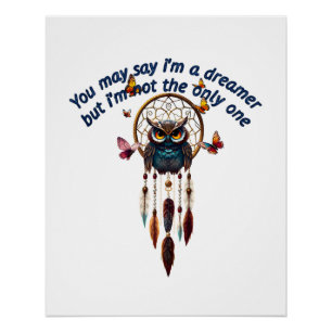Póster Personalizado Personaliza A Búho Boho Hermoso Hipp