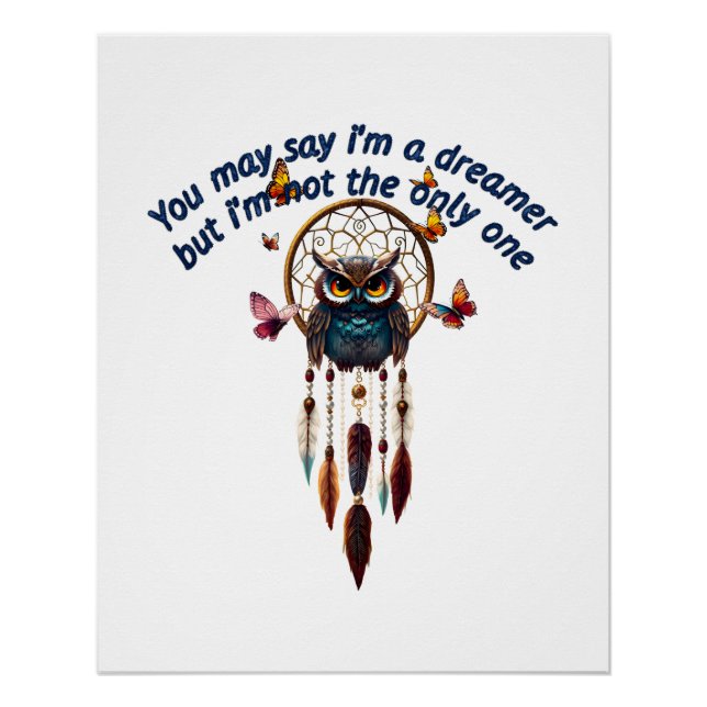 Póster Personalizado Personaliza A Búho Boho Hermoso Hipp (Anverso)