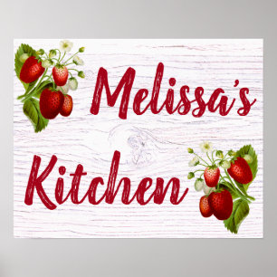 Póster Personalizado Personalizado Strawberry Kitchen Bis