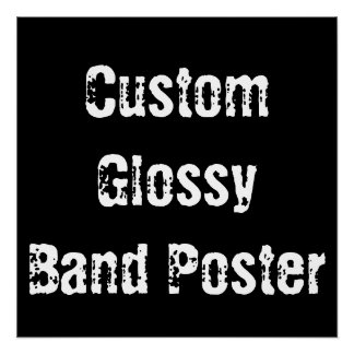 Póster Personalizado Plantilla Glossy Banda Promo Blanco