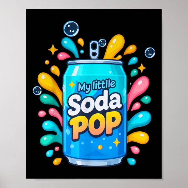 Póster Personalizado pop Soda Splash Cute Retro Chiste de (Frente)