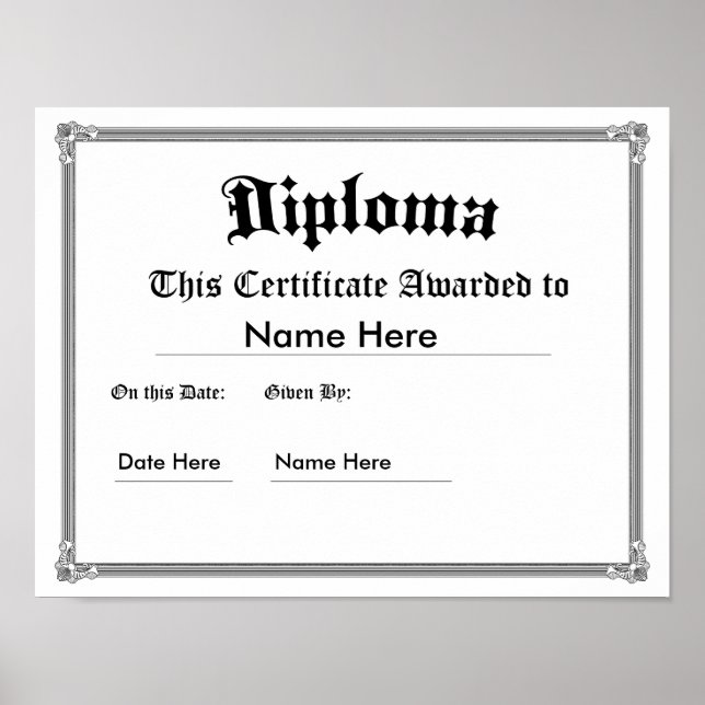 Póster Personalizado Poster de Diploma Impreso (Frente)