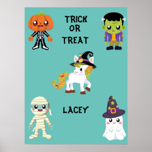 PÓSTER PERSONALIZADO POSTER DE "TRICK OR TRAAT" DE HALLOW