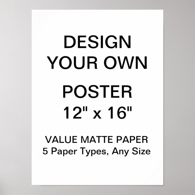 Póster Personalizado Poster personalizado de valor de 12" (Frente)