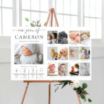 Póster Personalizado Primer hito fotográfico de cumpleaño<br><div class="desc">Celebra los primeros 12 meses de tu pequeña con este primer cumpleaños un año de foto. Personalizar el cartel con tus imágenes de hitos mensuales y datos divertidos del bebé. Para añadir texto al diseño,  simplemente seleccione el botón "Personalizar It" de arriba para las funciones de personalización más avanzadas.</div>