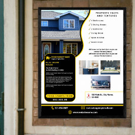 Póster Personalizado profesional moderno de estado real a