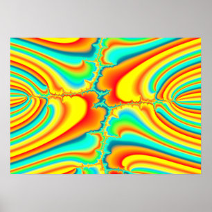Póster Personalizado psicodélico fractal colorido