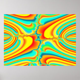 Póster Personalizado psicodélico fractal colorido
