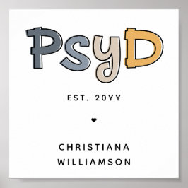 Póster Personalizado PsyD Médica de Psicóloga