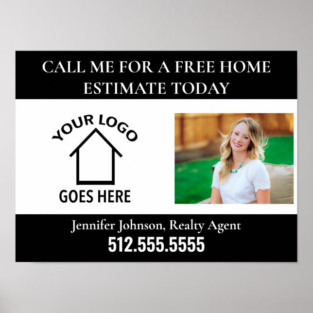 Póster Personalizado Real Estate Company Logo Realtor Mar (Frente)