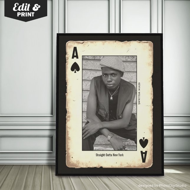 Póster Personalizado Rebel Teen Wall Art, Poker Straight  (Custom Rebel Teen Wall Art, Poker Straight Outta Poster)