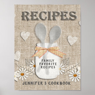 Póster Personalizado Recipe Binder Front Insert