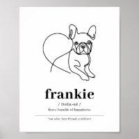 Personalizado Retrato de perro Bulldog francés Lín