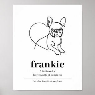Póster Personalizado Retrato de perro Bulldog francés Lín