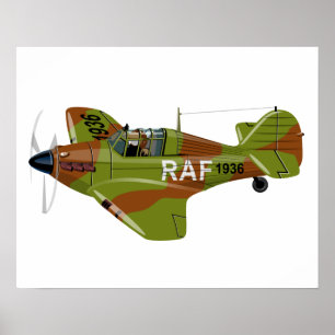 Póster Personalizado retro avión de combate