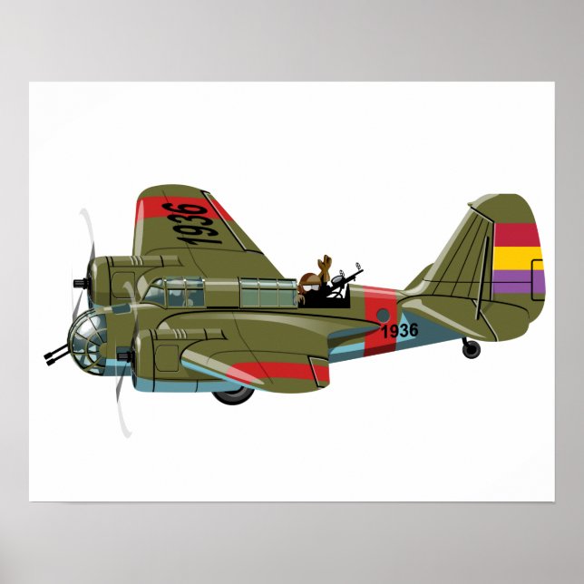 Póster Personalizado retro bombero (Frente)