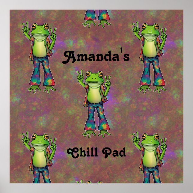 Póster Personalizado retro de la paz de la sana trippy hi (Frente)