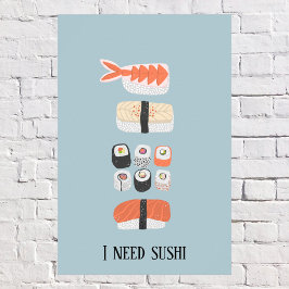 Póster Personalizado Rollo de Sushi Nigiri Maki japonés t